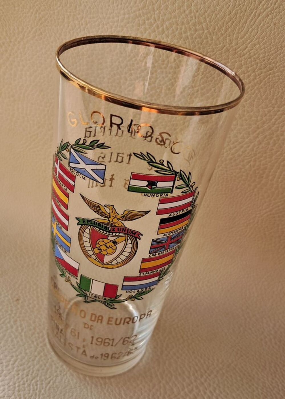 Verre vintage du SLB Benfica vintage, &acirc;g&eacute; de 64 ans 