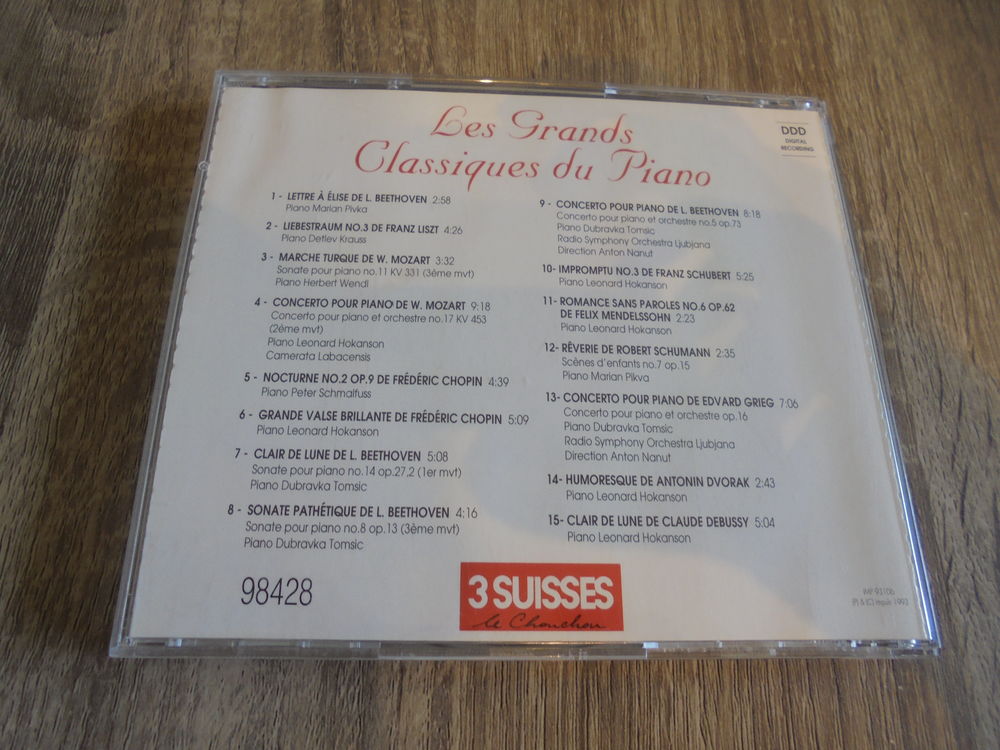 CD Les grands classiques du piano CD et vinyles