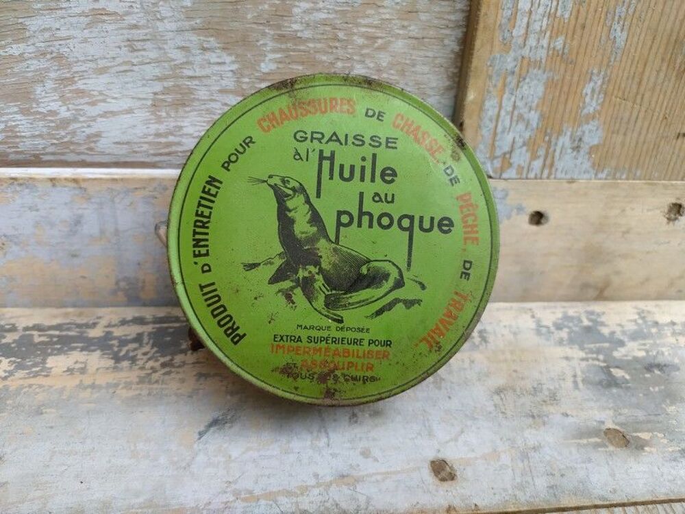Anciennes Boites Publicitaire Graisse Huile de Phoque Cirage 