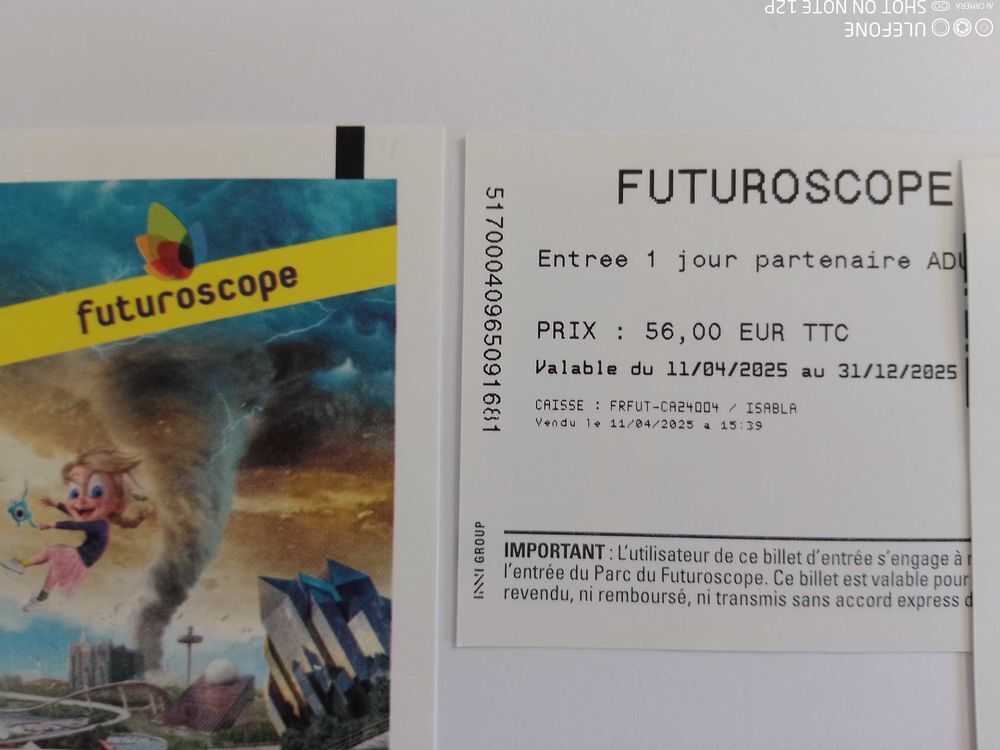 FUTUROSCOPE BILLETS ADULTES Billetterie