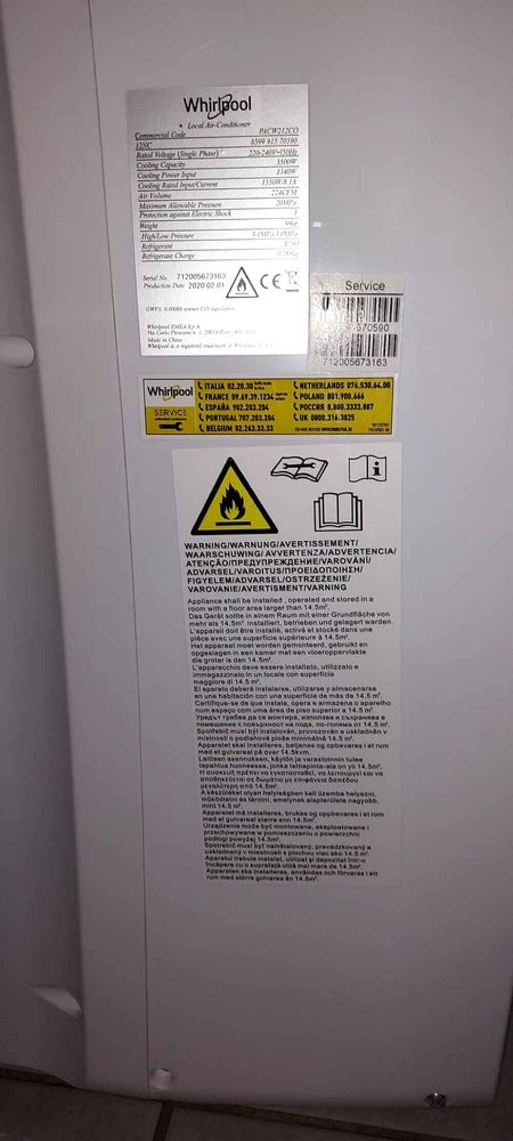 Climatiseur mobile Whirlpool blanc Electroménager