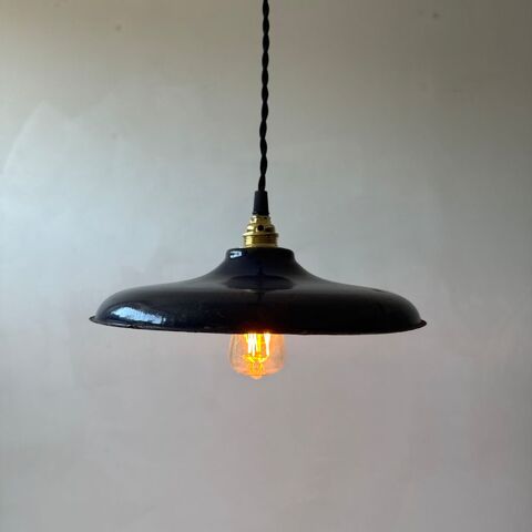 ANCIENNE SUSPENSION INDUSTRIELLE EMAILLEE BLEUE NUIT 
45 Lille (59)