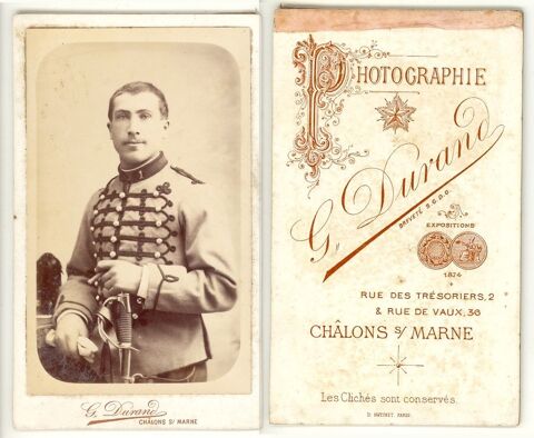 Cdv militaire 1er rgt Chasseurs à cheval Châlons sur Marne 12 Loches (37)