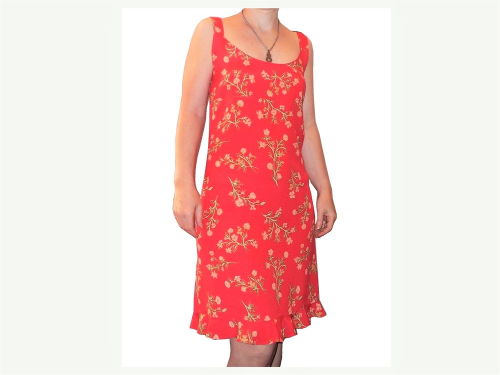 Robe en 100% Viscose Rouge Orang&eacute;- Taille 36- Bluelita Vêtements