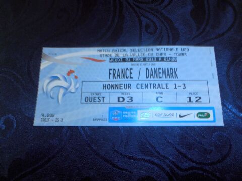 Billet de foot - FRANCE/DANEMARK (45) 5 Tours (37)