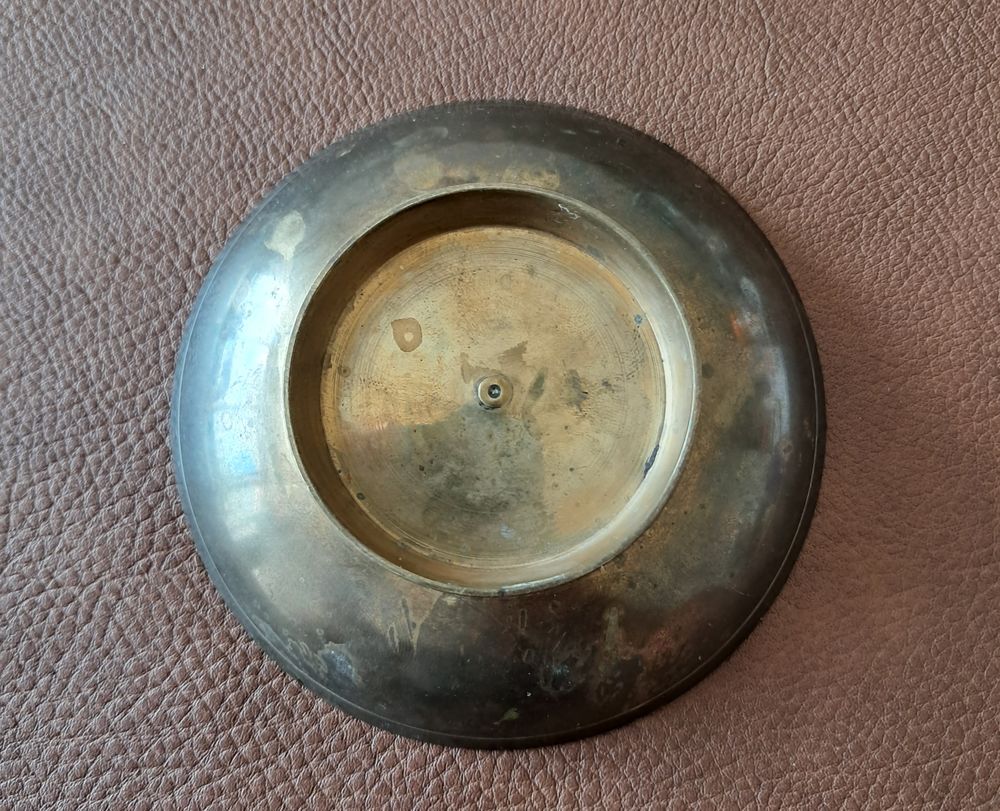 lot de 2 coupelles vide poche en m&eacute;tal laiton grav&eacute; &eacute;maill&eacute; Décoration