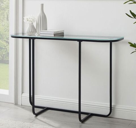 Console d'entrée Walker Edison 112 cm - Verre trempé & métal Le Thillay (95)