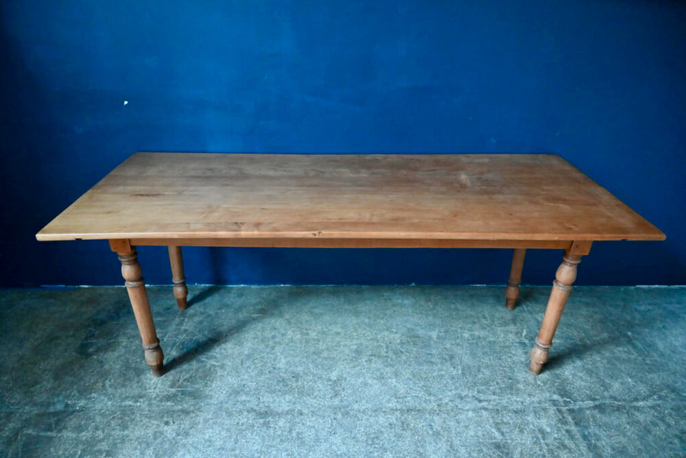 Grande table ancienne de ferme ou de bistrot en bois massif Meubles