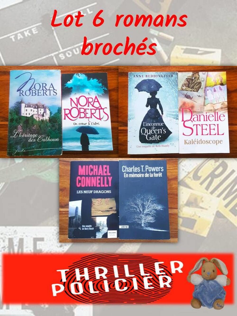 Thriller, Suspens, policier, polar - Lot 6 romans broch&eacute;s Livres et BD