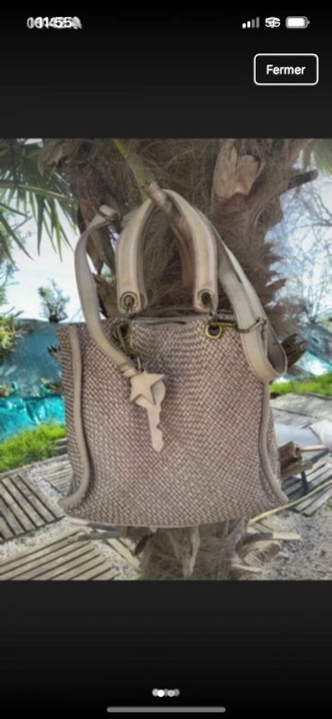 Sac    main cuir tress Taupe Mino du Sud 50 Esvres (37)