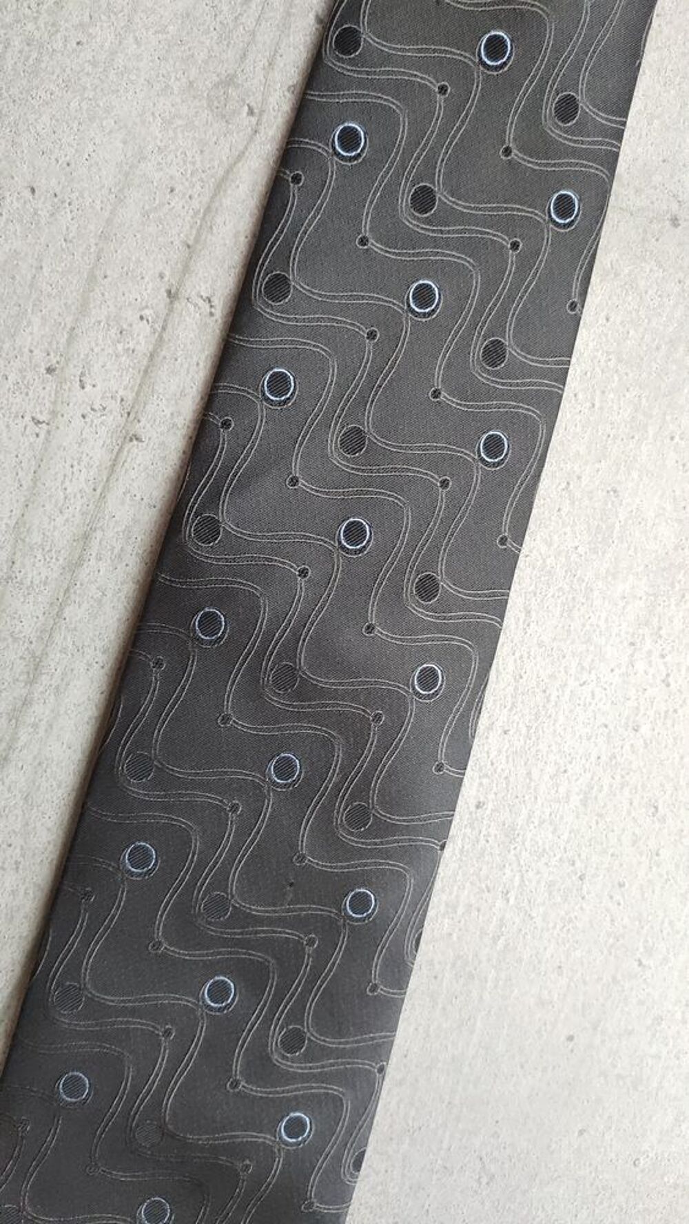 Cravate Brice 100% Soie - Gris Anthracite &agrave; Motifs Graphique Vêtements