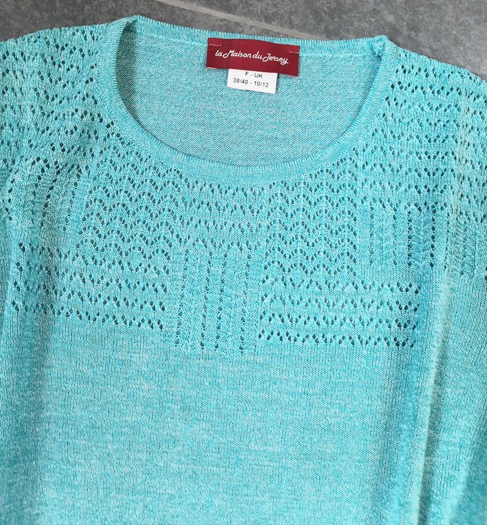 Pull l&eacute;ger bleu turquoise de marque T 38 - 40 - neuf Vêtements