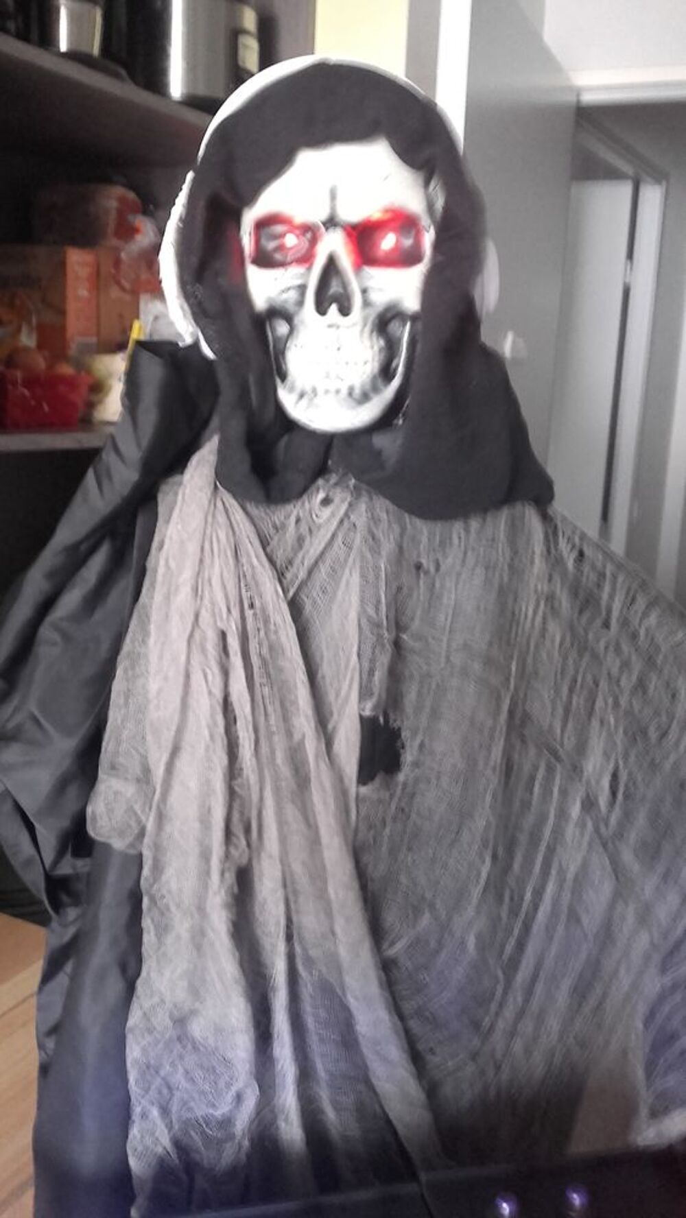 DJ Deadbeat Squelette Avec Table De Mixage Halloween Animatr Instruments de musique
