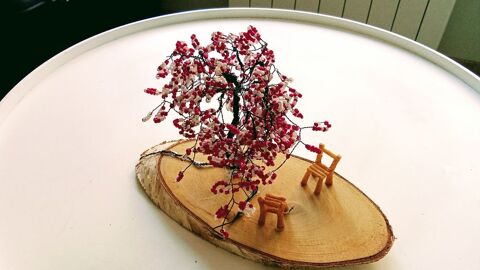 Arbre déco en perles fushia et blanc 5 Laissac (12)