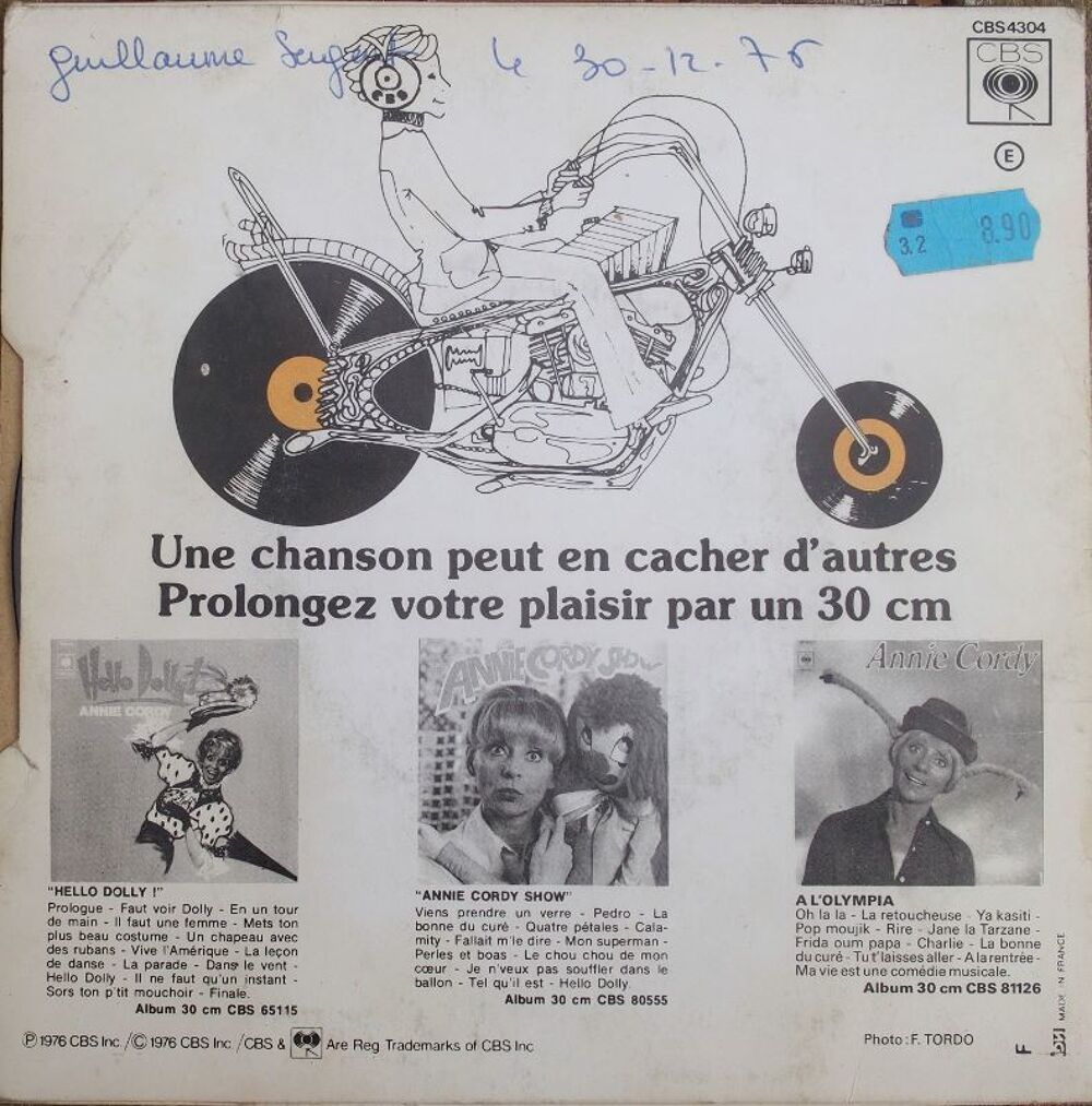 Vinyl Annie CORDY CD et vinyles
