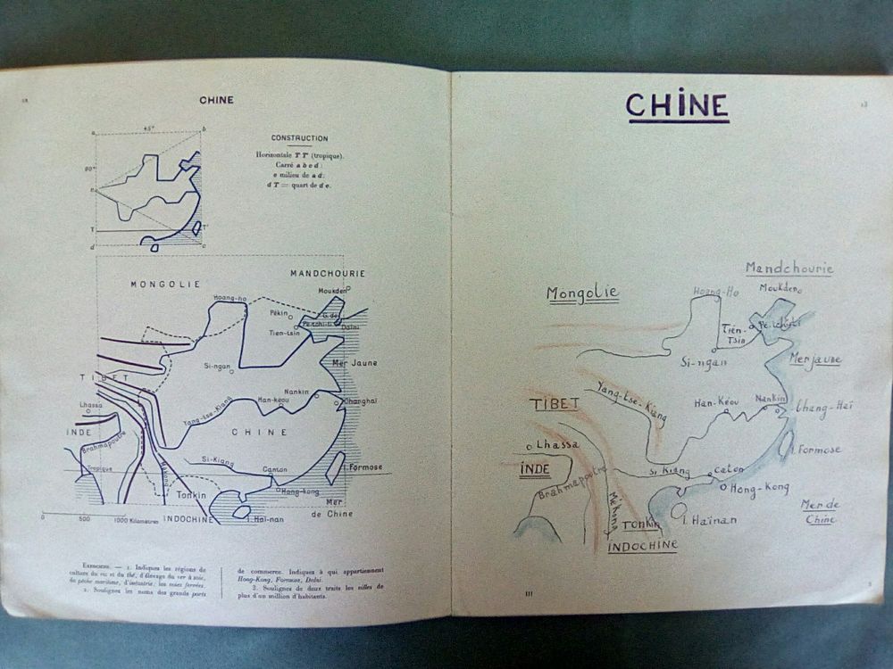 UN CAHIER DE CARTOGRAPHIE LE MONDE moins L' EUROPE Livres et BD