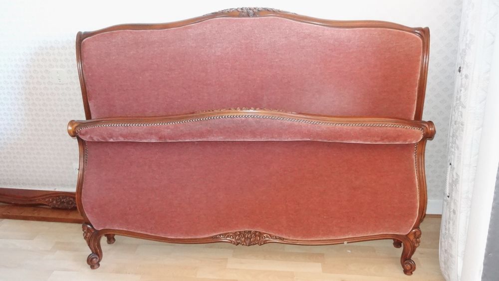 Lit merisier 2 personnes style Louis XV Meubles