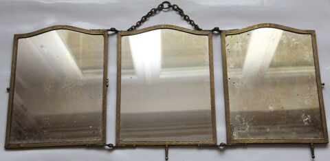 Miroir triptyque fin XIXème avec panneaux sérigraphiée saiso 150 Issy-les-Moulineaux (92)