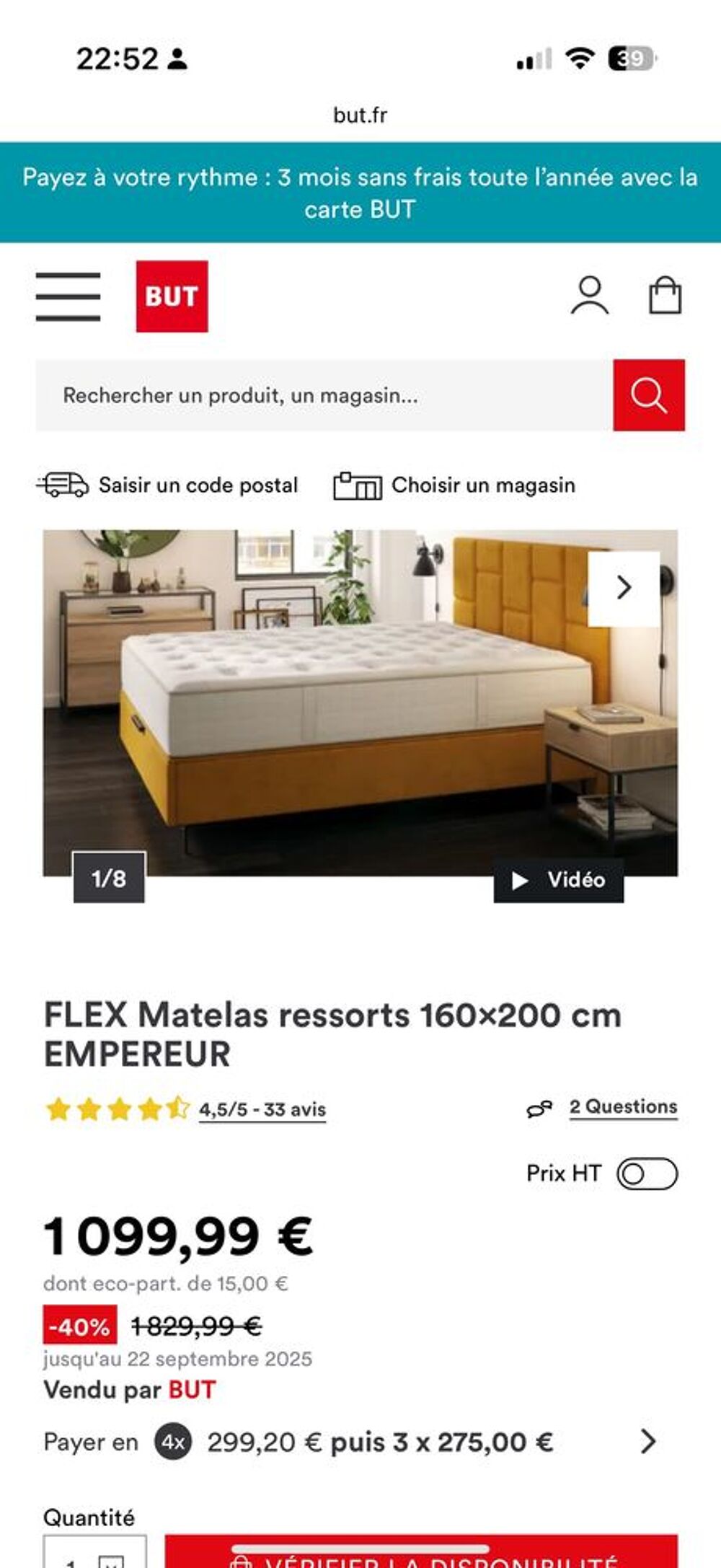 Mateles 160x200 Flex Empereur Neuf Meubles