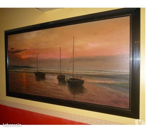 Peinture sur toile, couch de soleil 85 Saint-Martin-d'Oney (40)