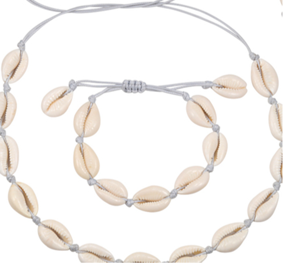 ensemble collier + bracelet &quot;coquillages&quot; Bijoux et montres