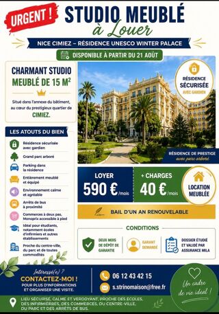  Appartement à louer 1 pièce 15 m² Nice