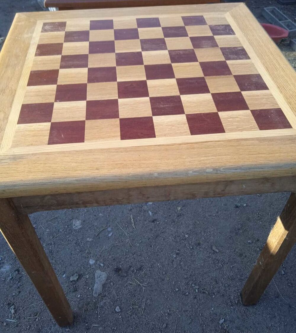 Table damier en marquetterie avec tiroir Meubles