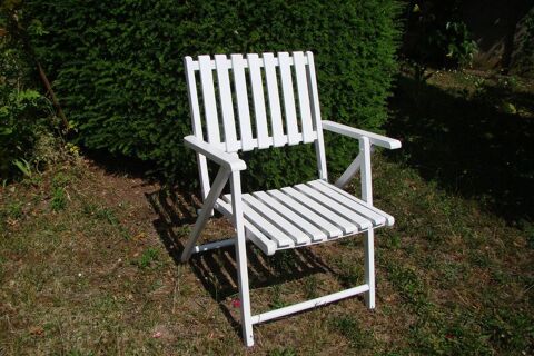 Chaise / Fauteuil de jardin en bois pliant - vintage 1970 40 Gargenville (78)