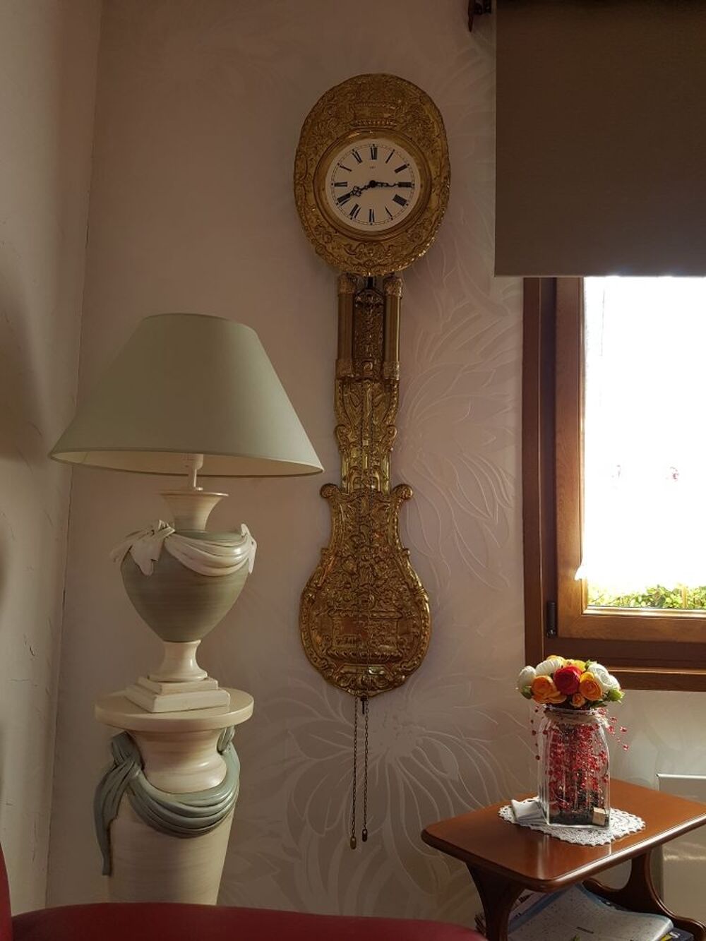 Horloge pendule &agrave; balancier type comtoise Décoration