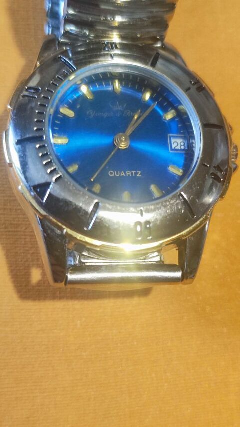 Superbe montre acier vintage fond bleu. bracelet m�tal 145 Verneuil-sur-Seine (78)