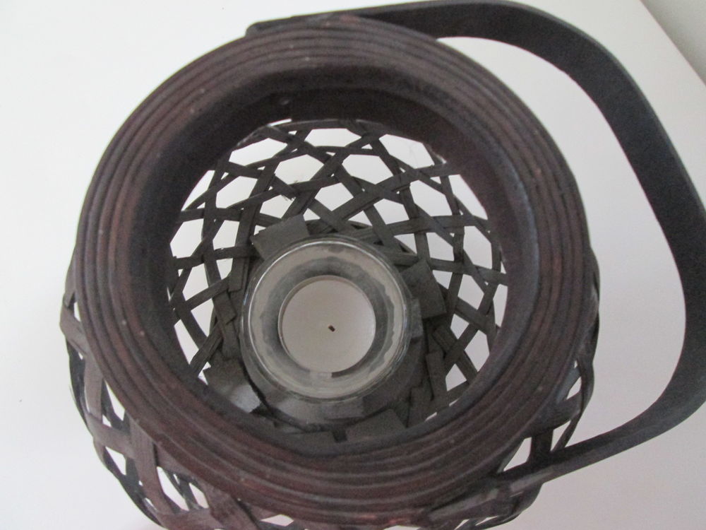 Lanterne de table, photophore en osier Décoration