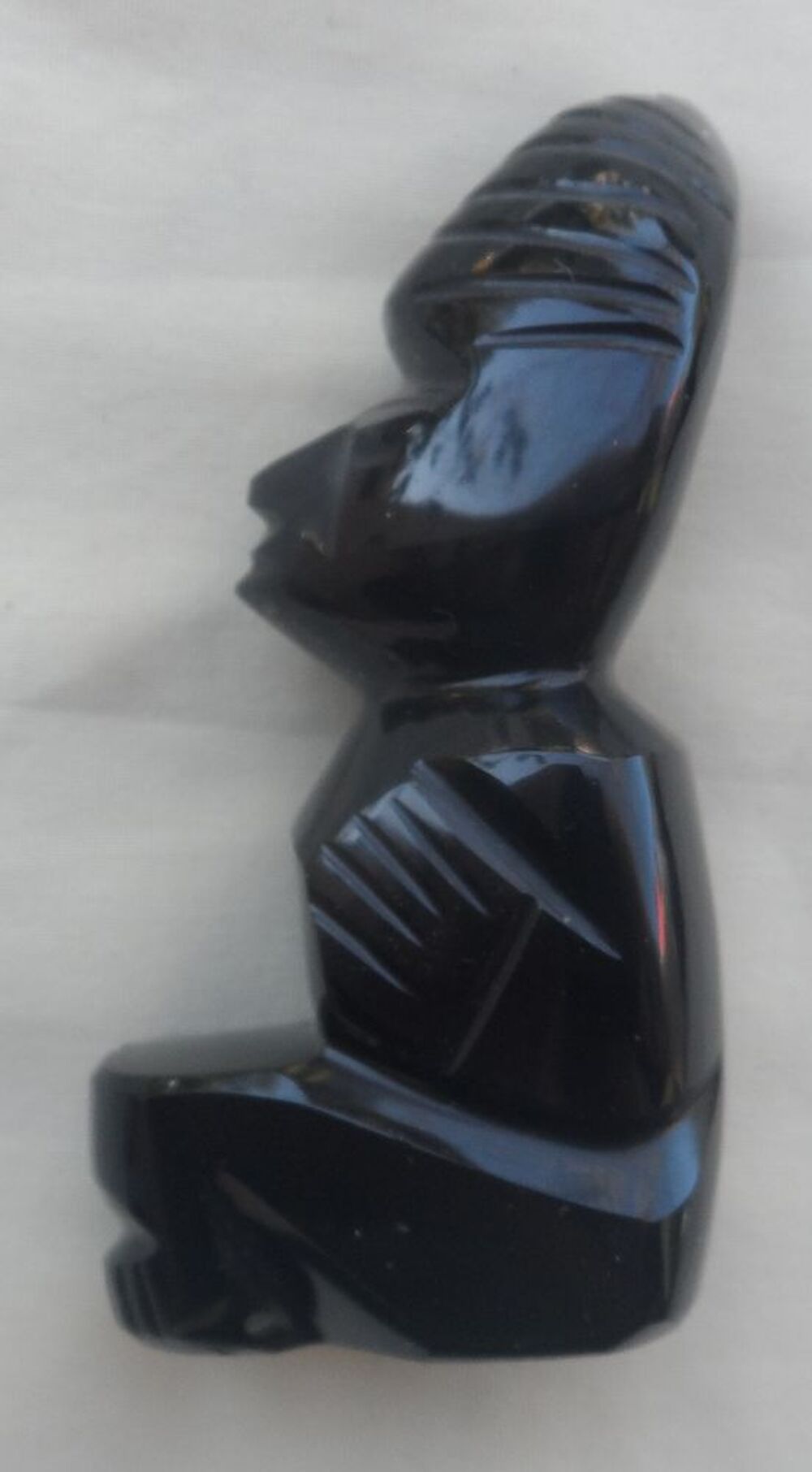 Figurine artisanale Maya,Azt&egrave;que,Inca en obsidienne an1970
Décoration