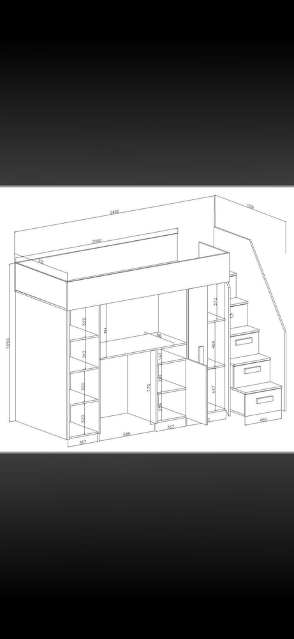 Lit combin&eacute; bureau et armoire Mobilier enfants