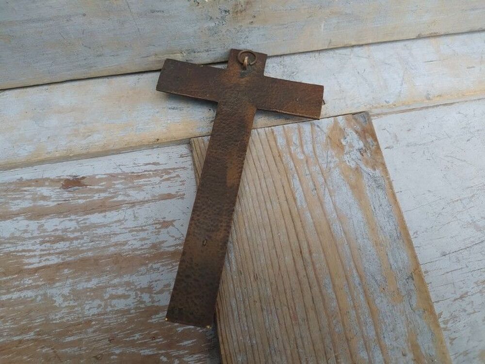 Ancien Crucifix en Bronze Art D&eacute;co 