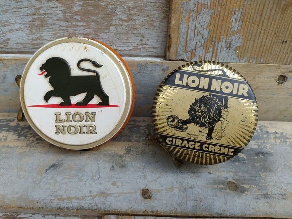 Anciennes Boites Publicitaires Cirage Lion Noir 
