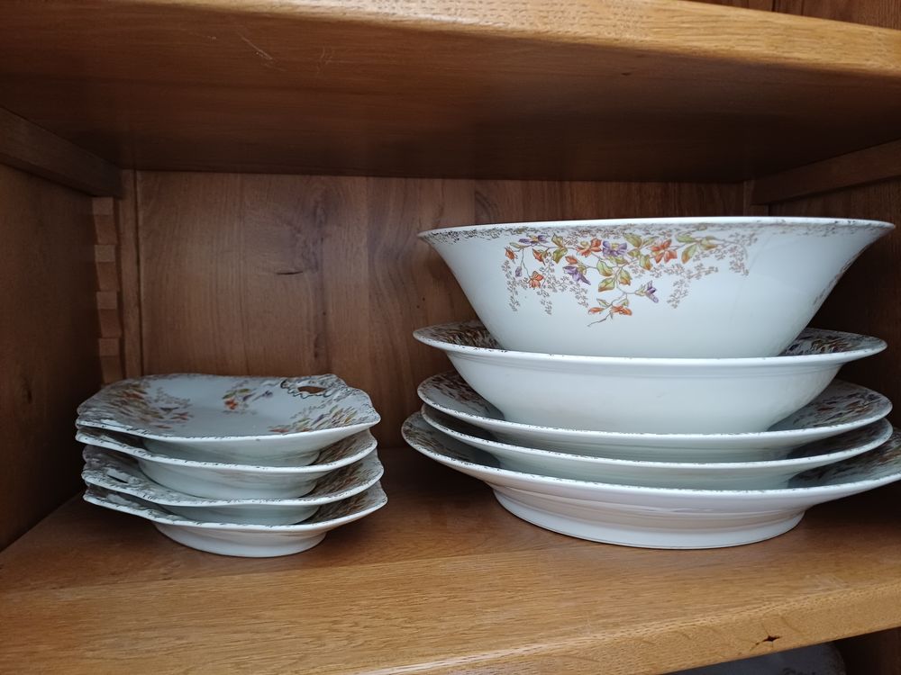 service vaisselle porcelaine ancienne fin XIX eme Cuisine