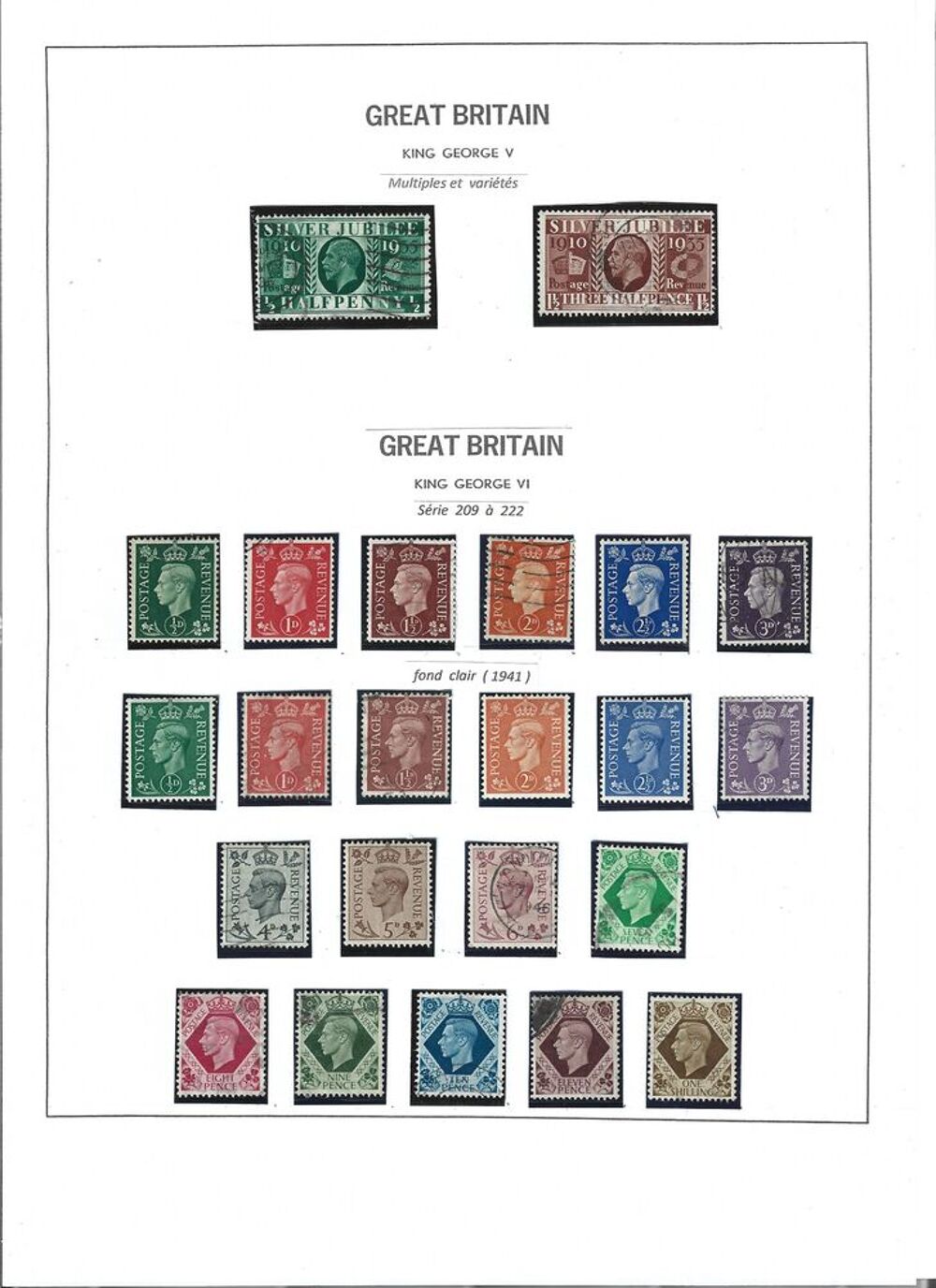 timbres Grande Bretagne 