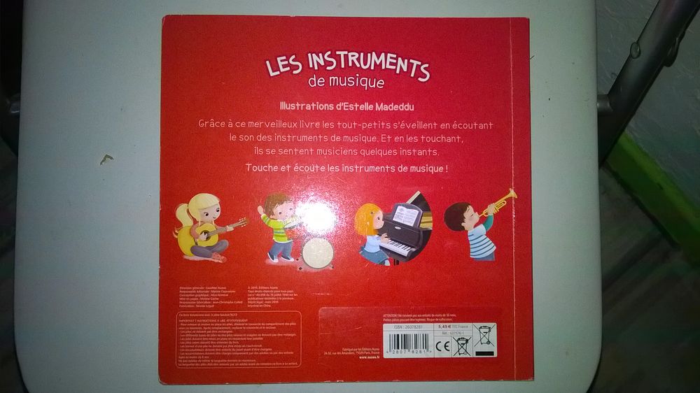 Livre enfants
Neuf
les instruments de musique
Jeux / jouets