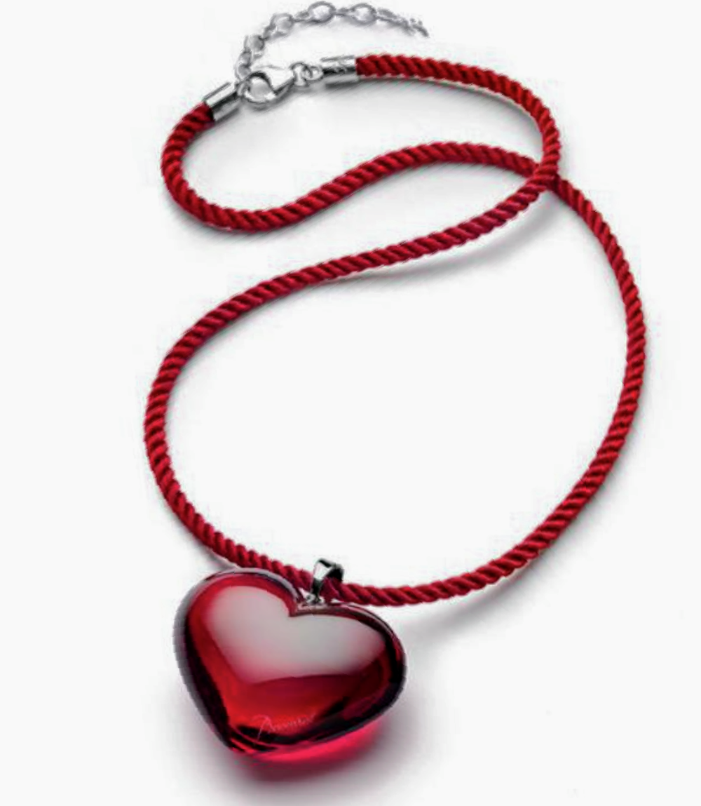 Pendentif Crystal de Baccarat c?ur rouge Bijoux et montres