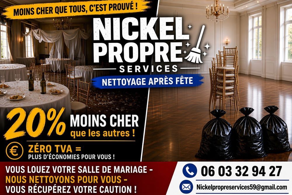   Nettoyage de vos salles de mariage  
