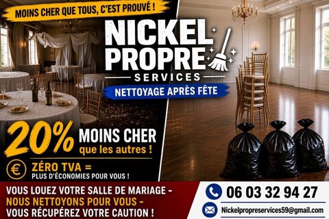 Nettoyage de vos salles de mariage 0 59100 Roubaix
