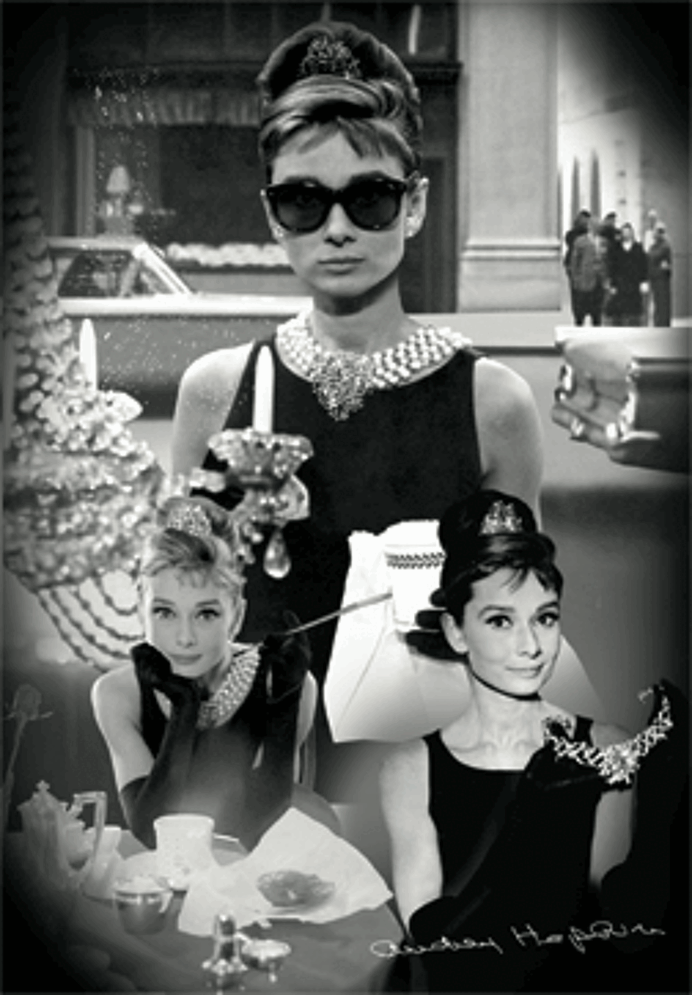 Audrey Hepburn, grand poster plastifi&eacute; en 3D Dcoration