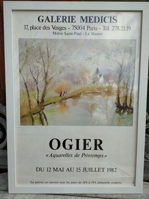 Affiche OGIER Aquarelles de Printemps Galerie MÉDICIS 1982 50 Loches (37)