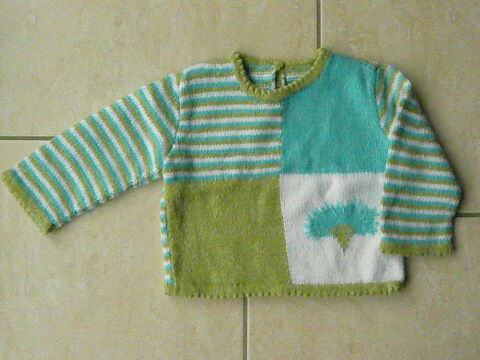 Pull bleu, vert et blanc 6 mois 5 Franqueville-Saint-Pierre (76)