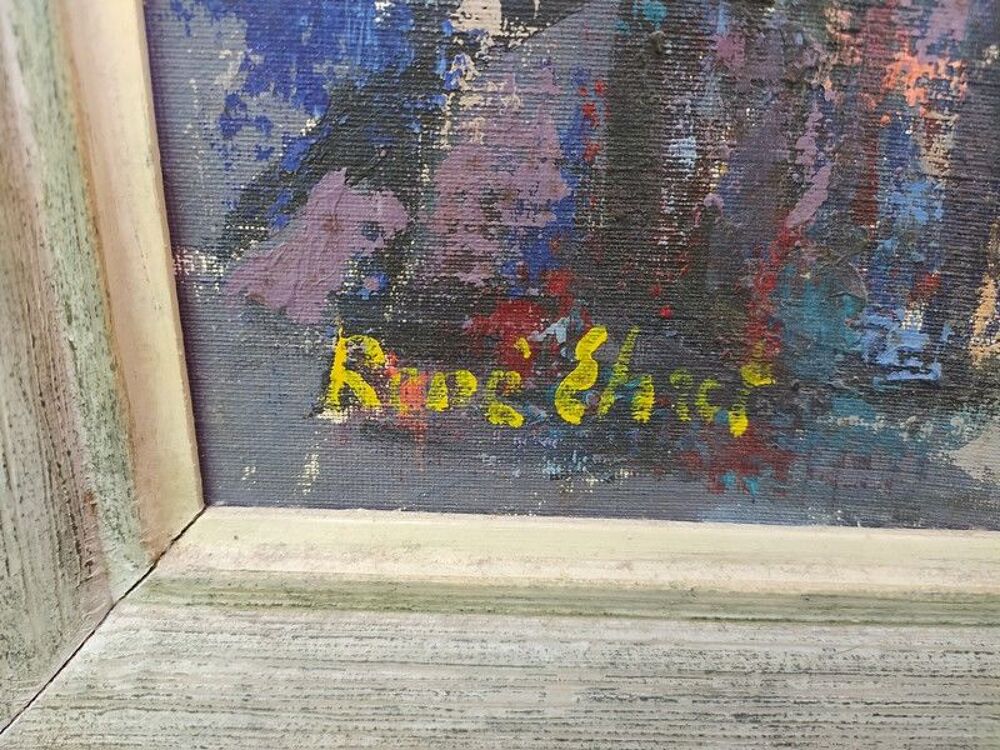 Tableau Forgeron travaillant dans sa forge Sign&eacute; Ren&eacute; Ehret Dcoration