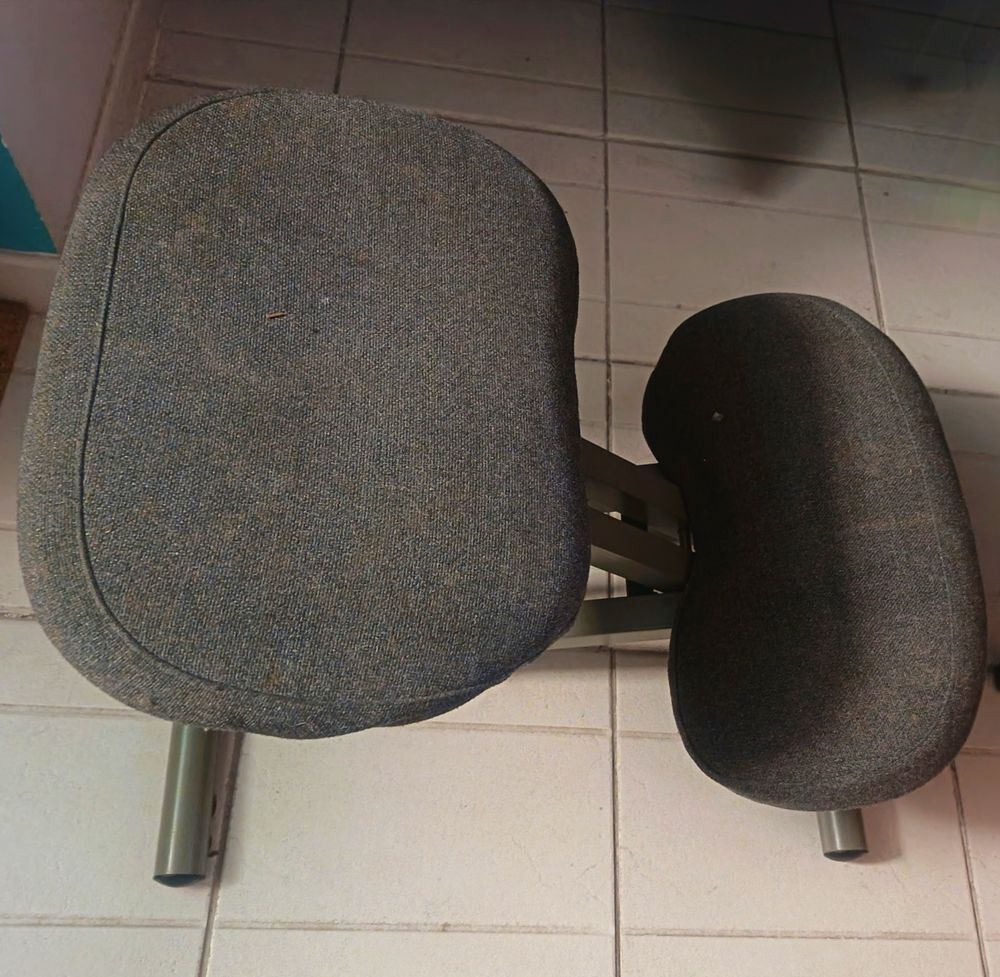 Chaise ergonomique de bureau en tissu gris Meubles