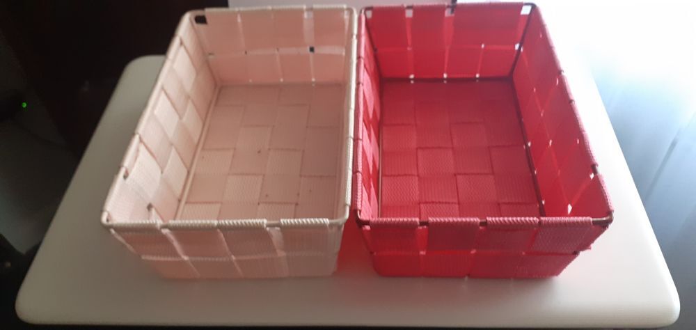 Paniers tress&eacute;s en tissus Décoration