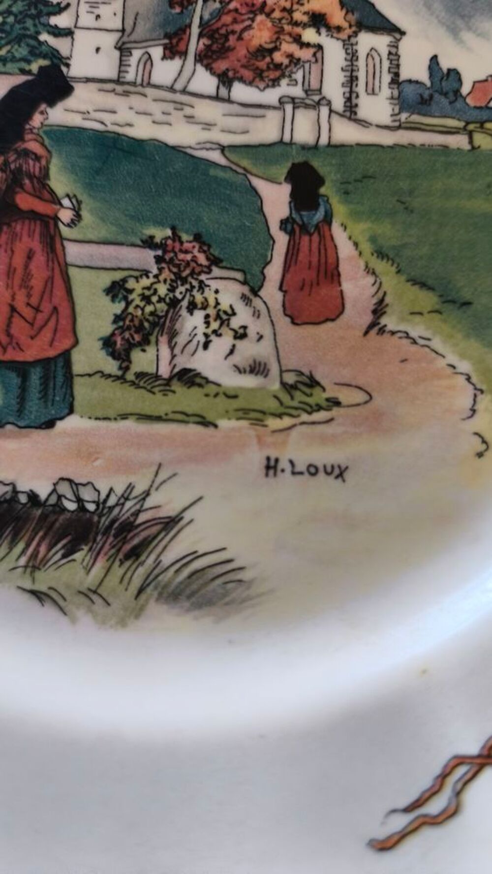 Assiettes sign&eacute; H.LOUX Sarreguemines 