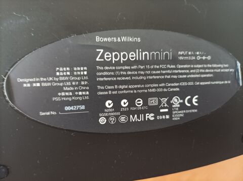 Enceinte bowers & wilkins Zeppelin mini ipod 65 Paris 17 (75)