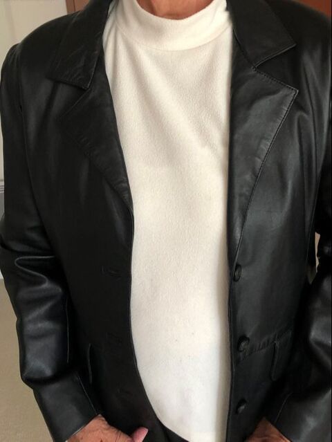 Veste en cuir noir  T 40 40 Ch�tenoy (45)